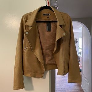 Brown faux suede jacket. NWT